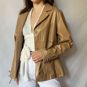 Tan Faux Leather Jacket